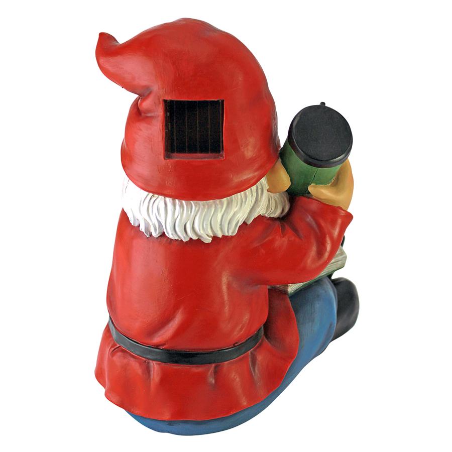 Flashlight Freddie Solar Garden Gnome Statue