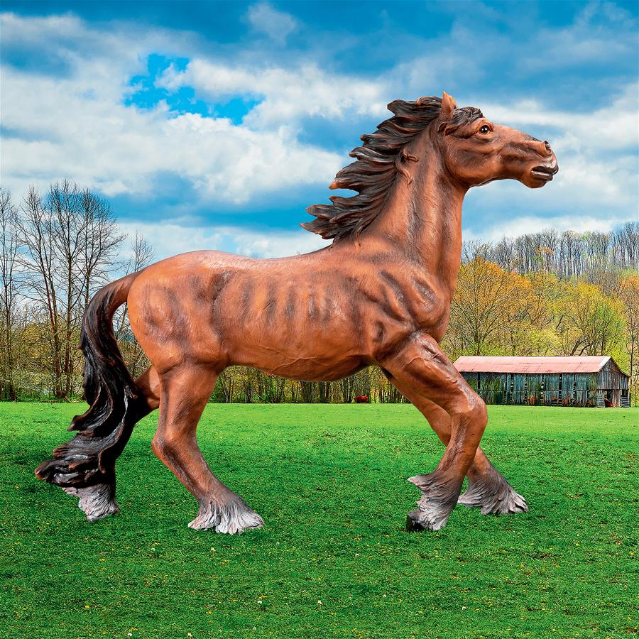 Unbridled Running Wild Mustang Horse Statue