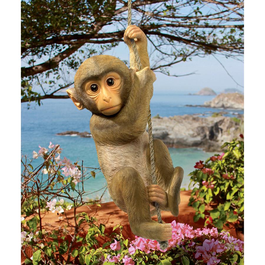 Chico the Chimpanzee Hanging Baby Monkey Statue