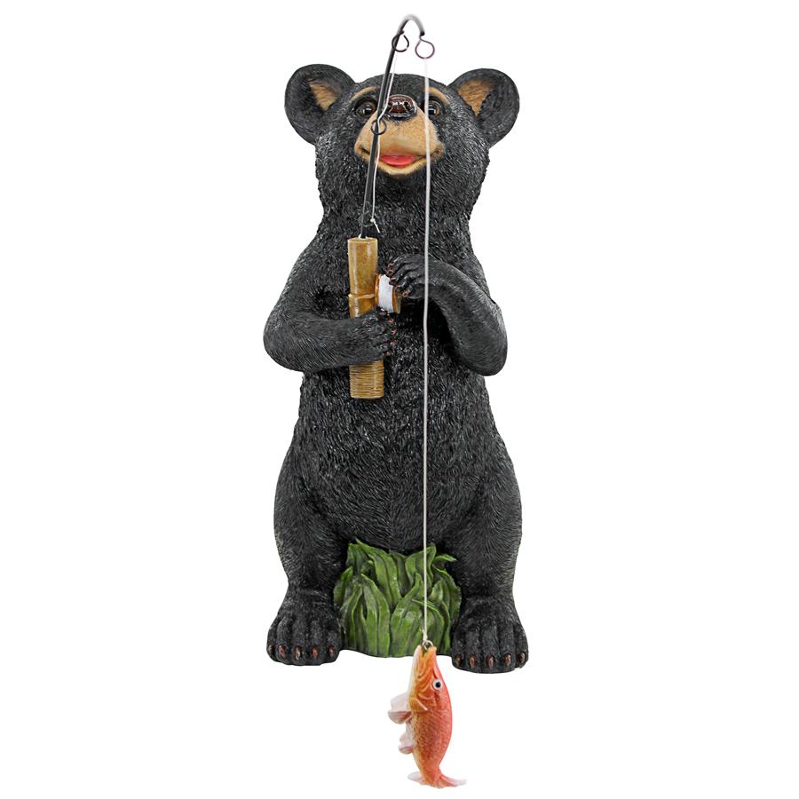 Hooked on Fishing, Fisherman Black Bear Statue