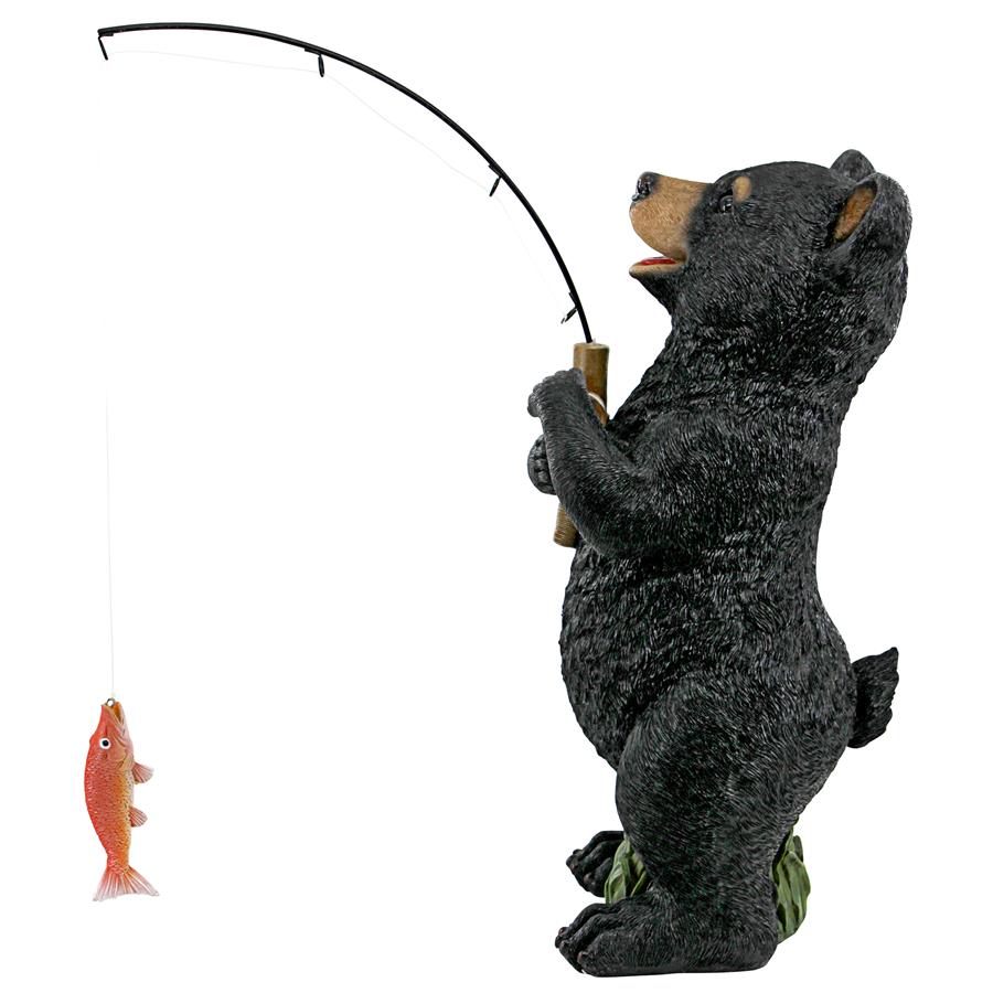 Hooked on Fishing, Fisherman Black Bear Statue