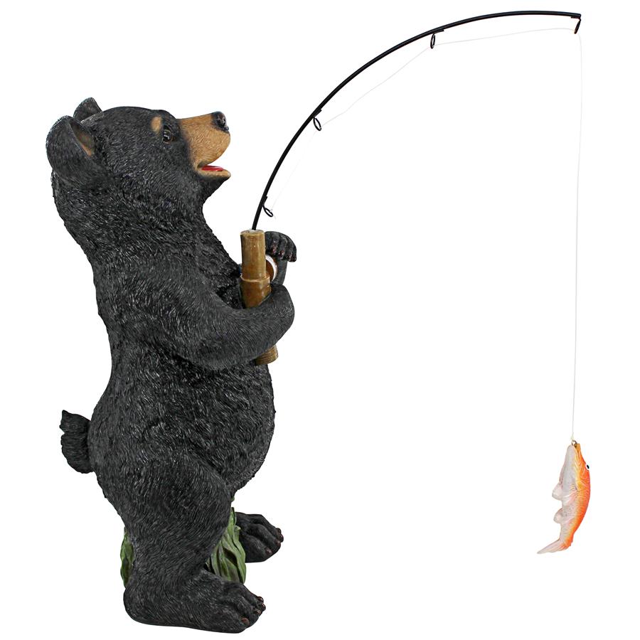 Hooked on Fishing, Fisherman Black Bear Statue