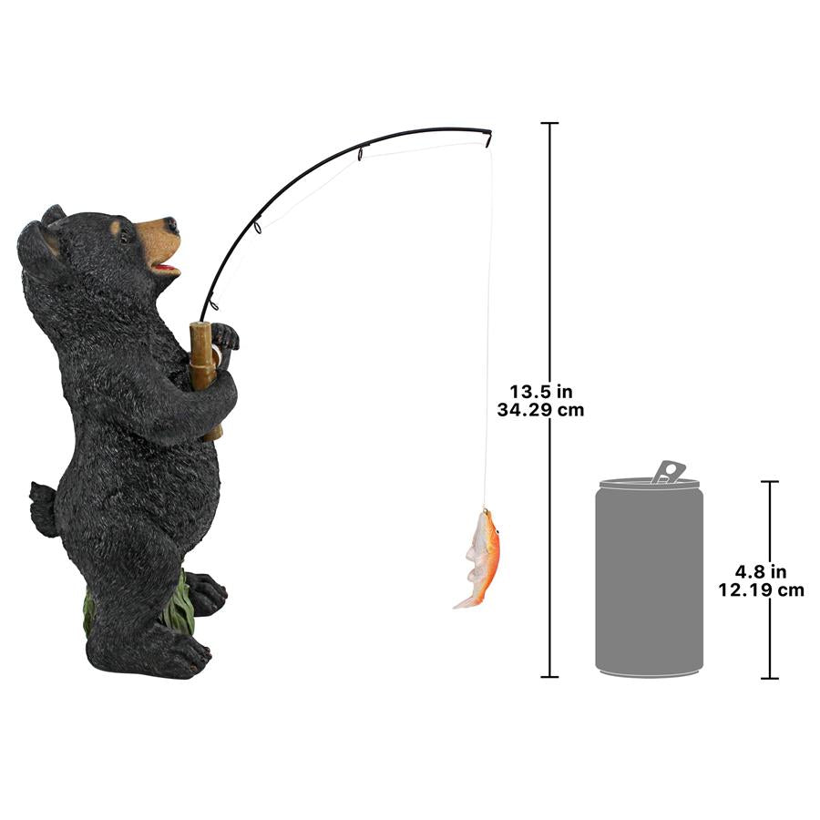 Hooked on Fishing, Fisherman Black Bear Statue