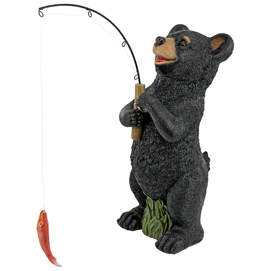 Hooked on Fishing, Fisherman Black Bear Statue