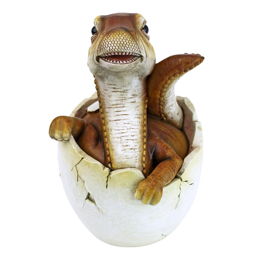 Baby Raptor Dinosaur Egg Hatchling Statue