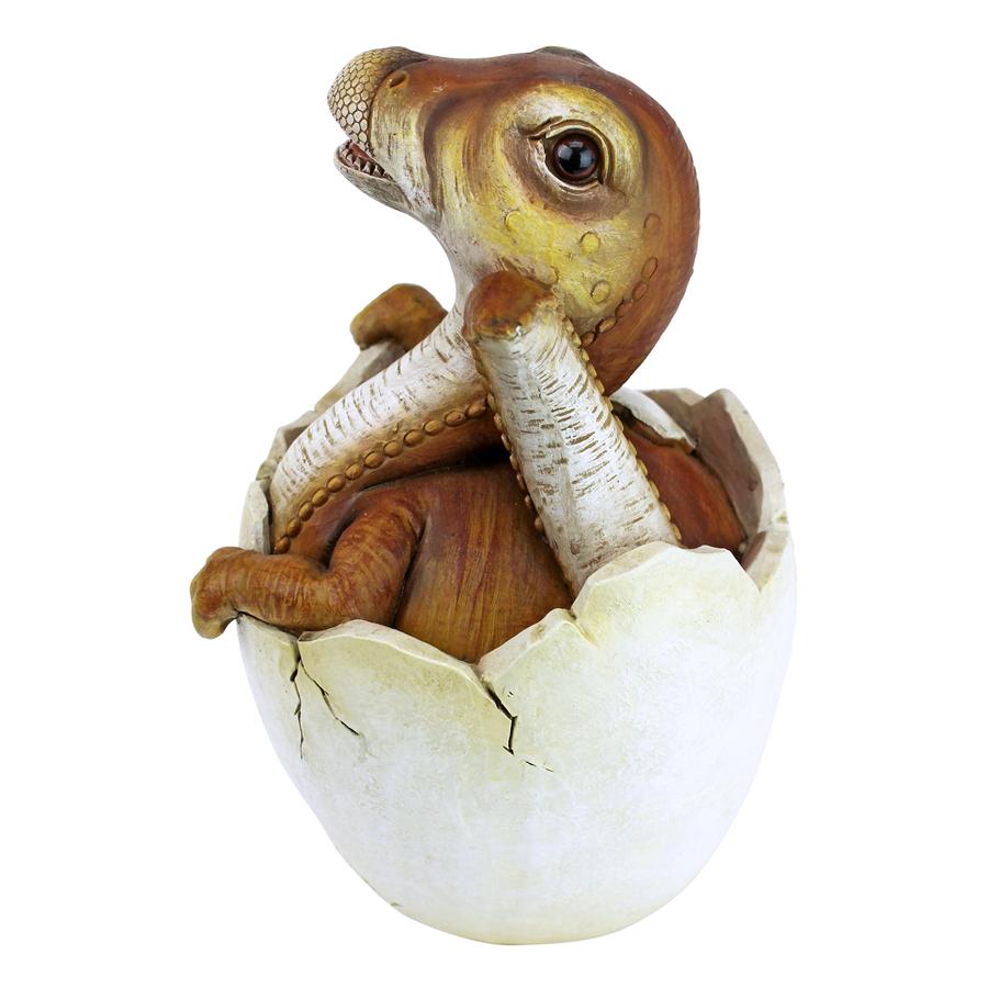 Baby Raptor Dinosaur Egg Hatchling Statue