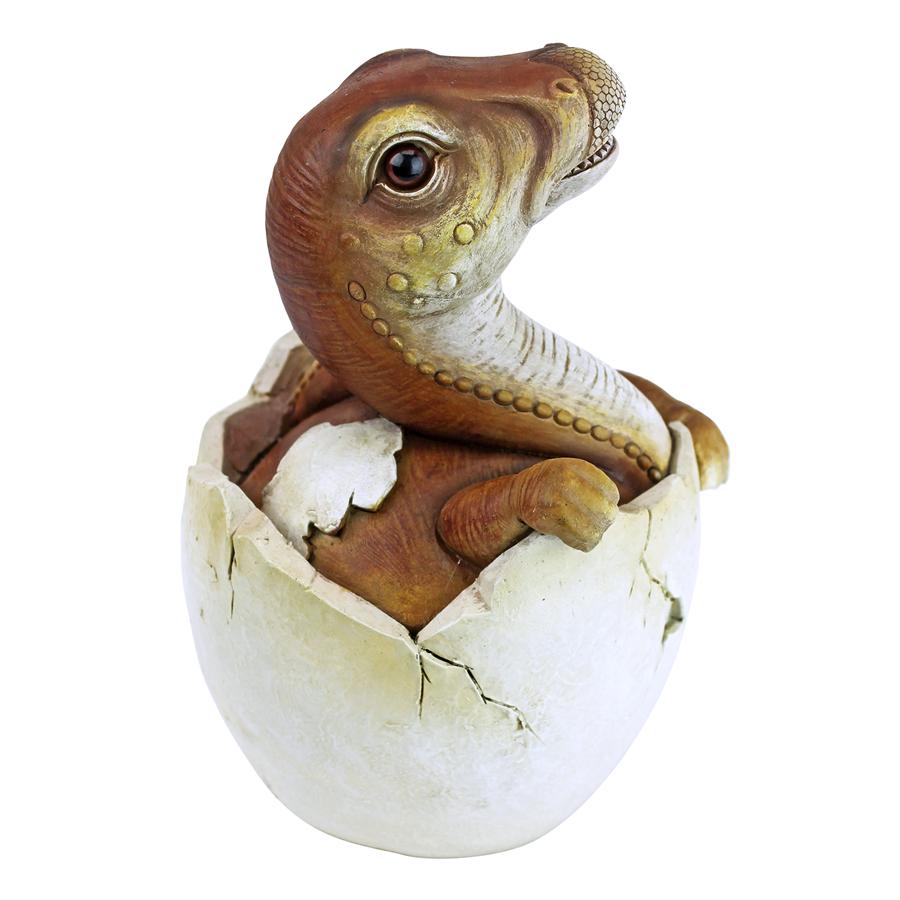 Baby Raptor Dinosaur Egg Hatchling Statue