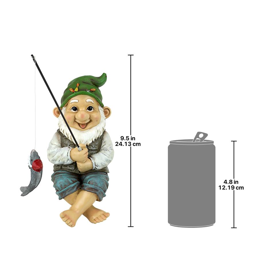 Ziggy, the Fishing Gnome Garden Sitter Statue