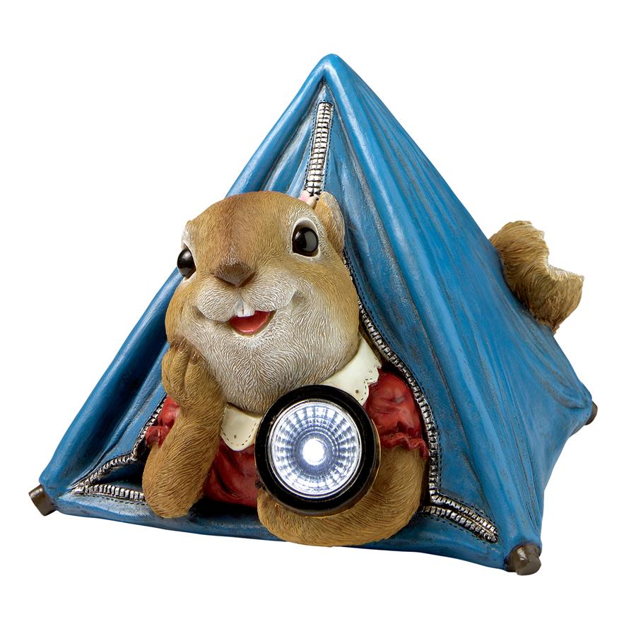 Backyard Camper Squirrel Solar Statue