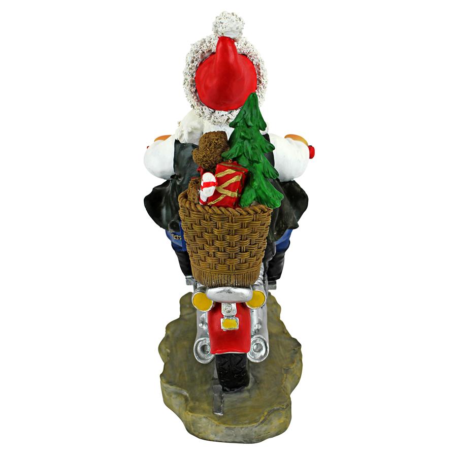 Old School Father Christmas Santa Biker Statue