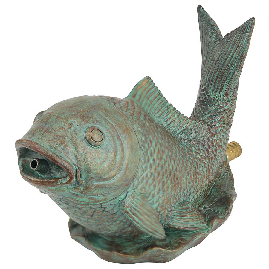 Japanese Koi Piped Spitter Statue