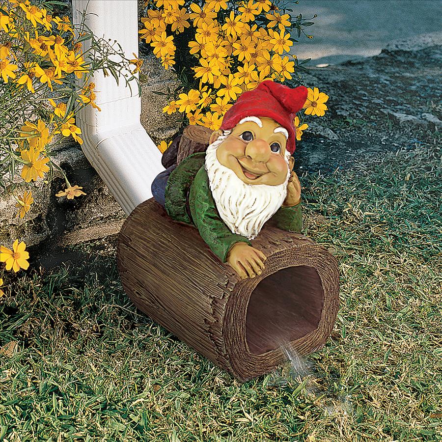 Stormy the Gnome Gutter Guardian Downspout Statue