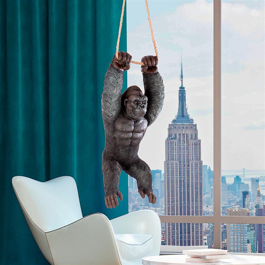 Swinging Great Ape Jungle Monster Hanging Gorilla Sculpture