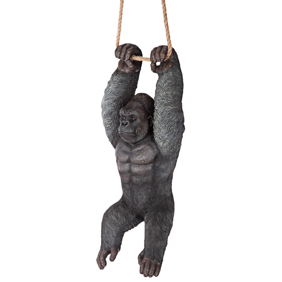 Swinging Great Ape Jungle Monster Hanging Gorilla Sculpture