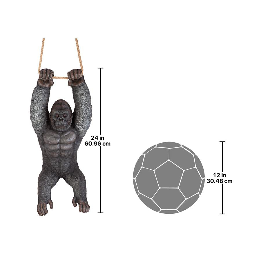 Swinging Great Ape Jungle Monster Hanging Gorilla Sculpture