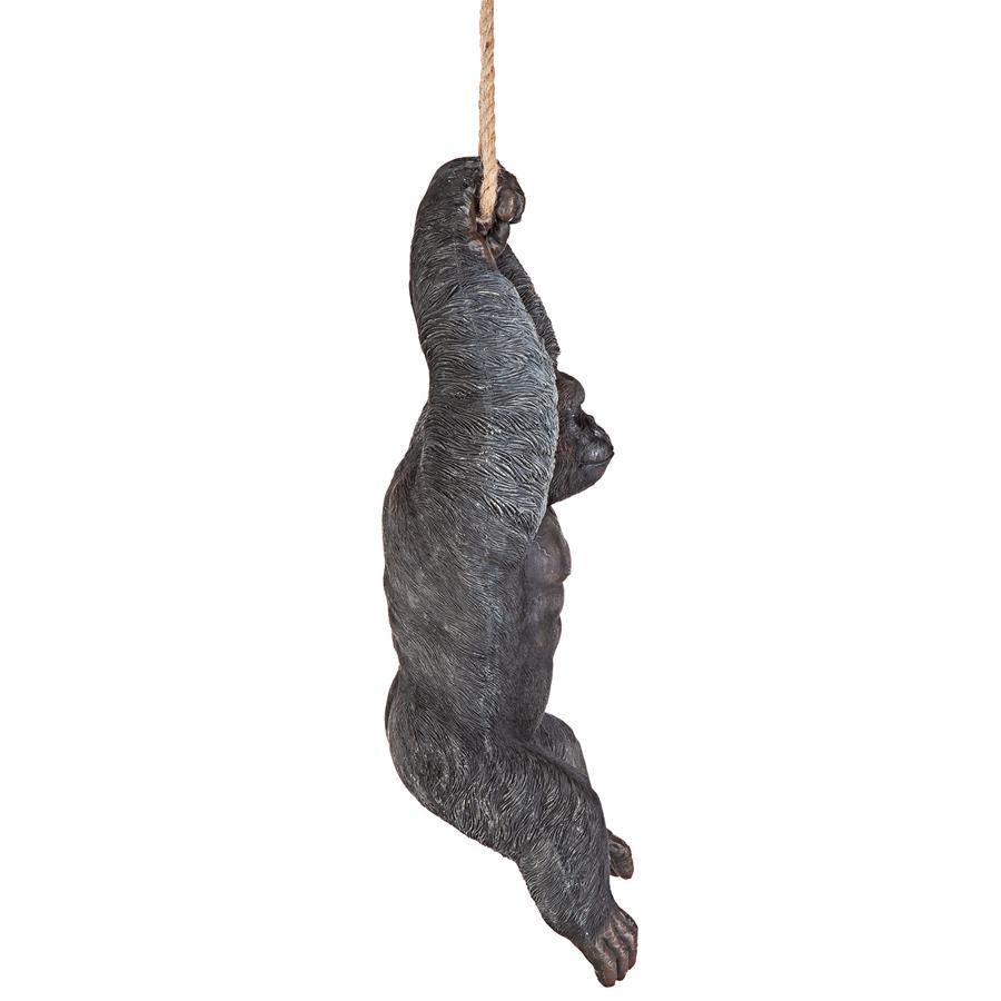 Swinging Great Ape Jungle Monster Hanging Gorilla Sculpture