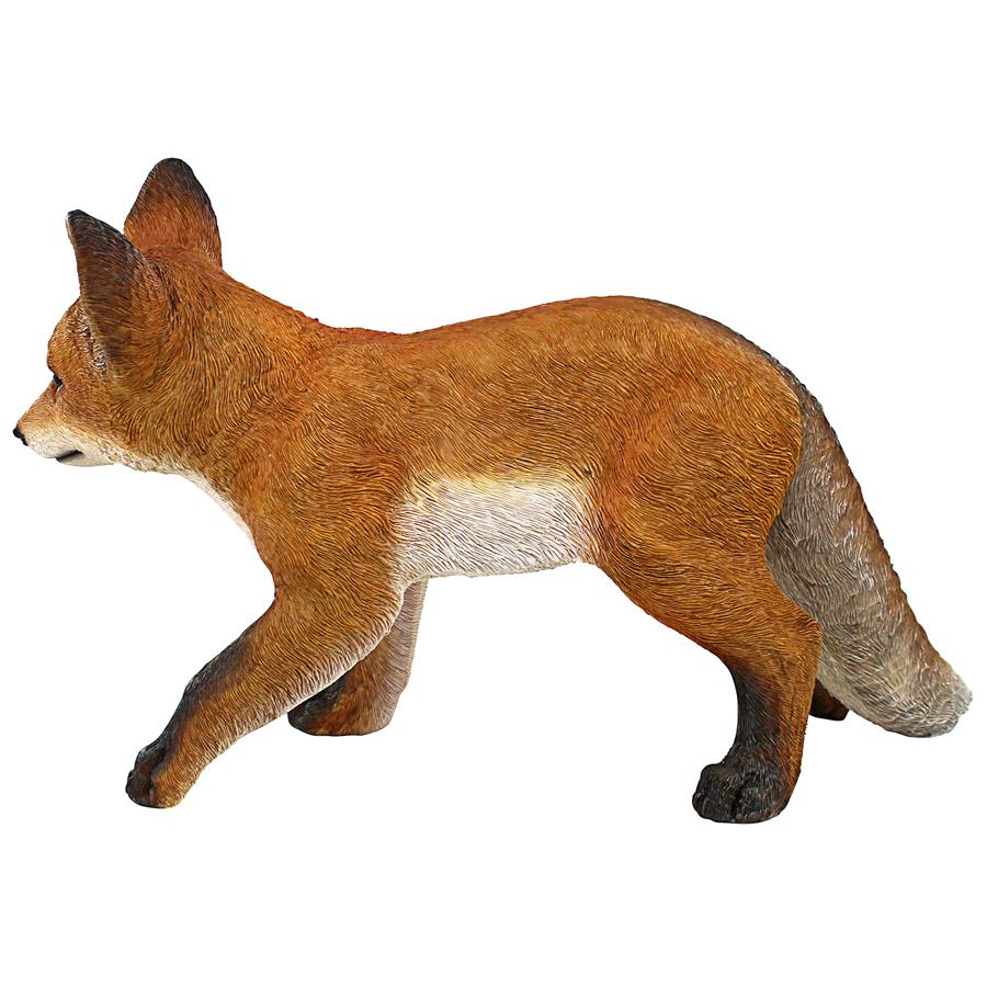 Cavorting Carmine Baby Red Fox Statue