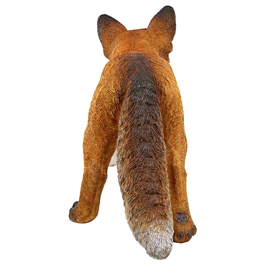 Cavorting Carmine Baby Red Fox Statue