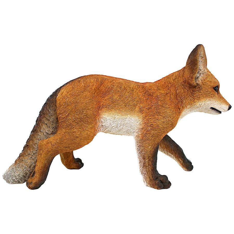 Cavorting Carmine Baby Red Fox Statue