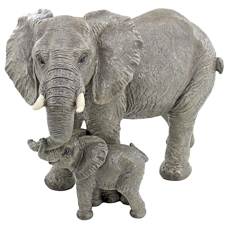 Herd Mentality Mother and Calf Elephant Statue