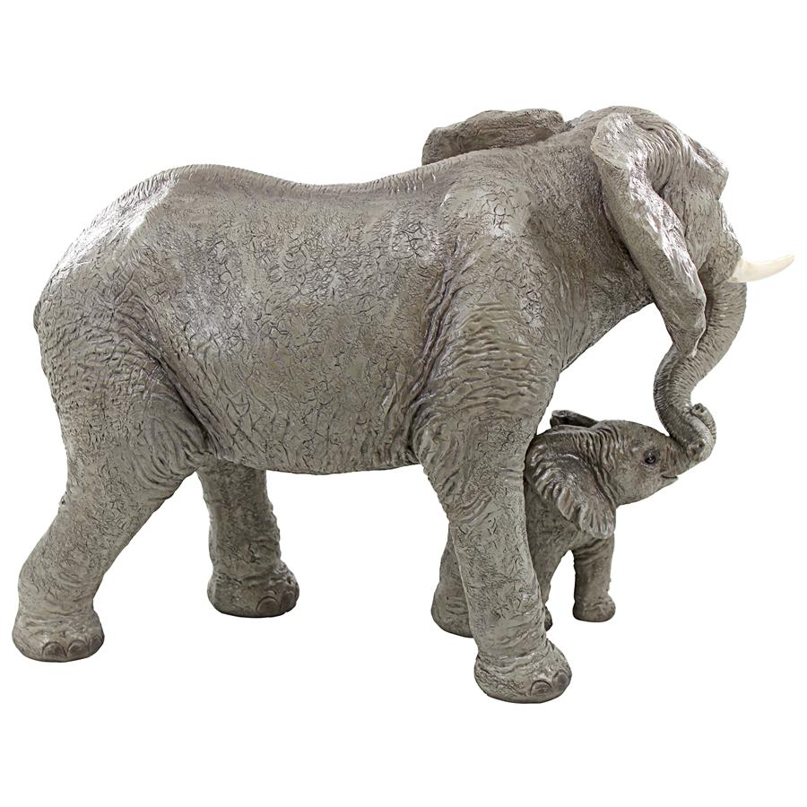 Herd Mentality Mother and Calf Elephant Statue