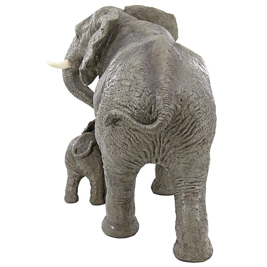 Herd Mentality Mother and Calf Elephant Statue