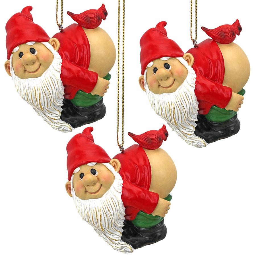 Loonie Moonie Gnome Holiday Ornament: Set of Three