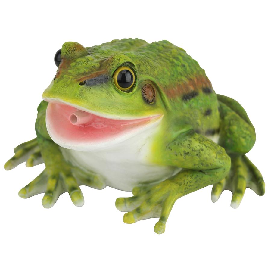 Friendly Frog Piped Toad Spitter Statue