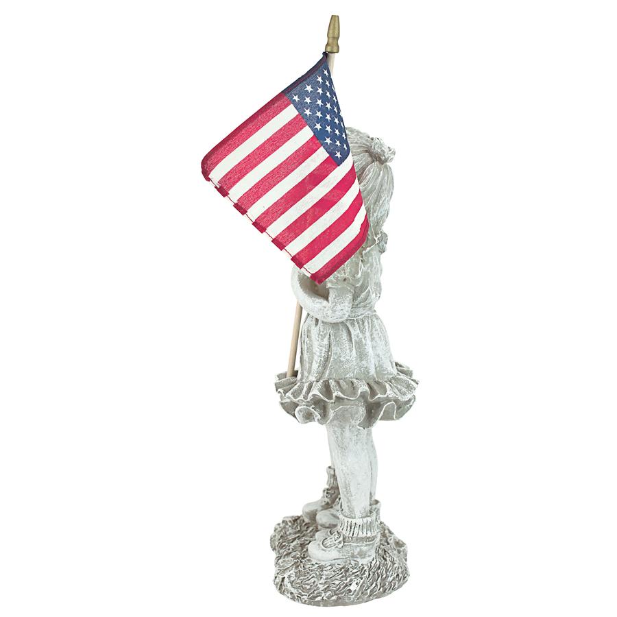 Patriotic Flag Children Statue