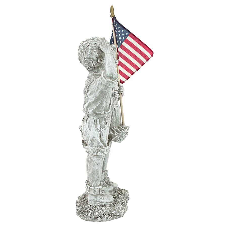 Patriotic Flag Children Statue