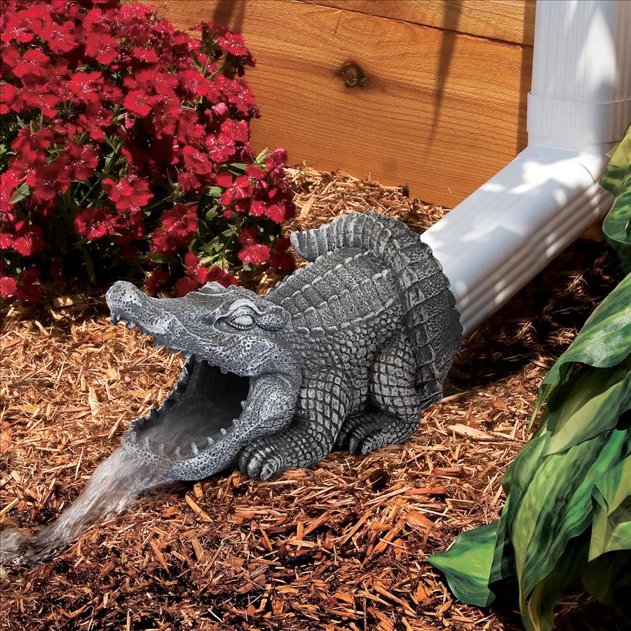 Swamp Alligator Gutter Guardian Downspout Statue
