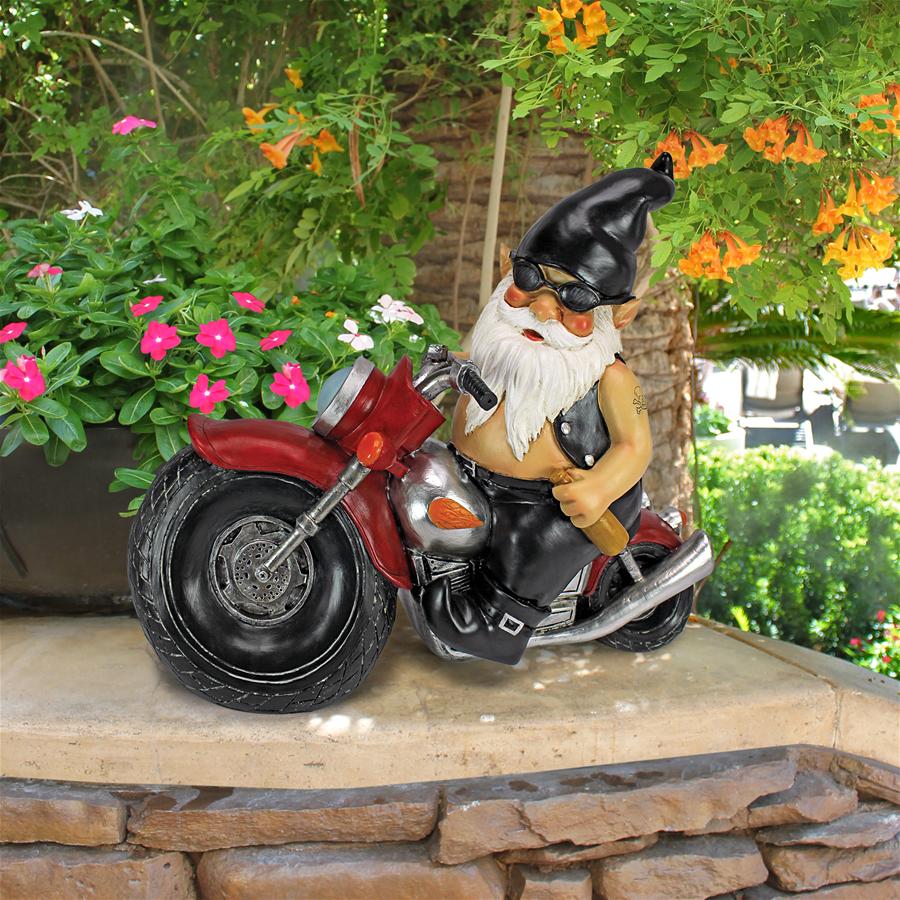 Axle Grease, the Biker Gnome Statue