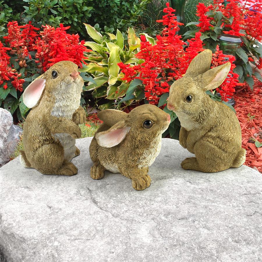 The Bunny Den, Garden Rabbit Statue: Set of Three