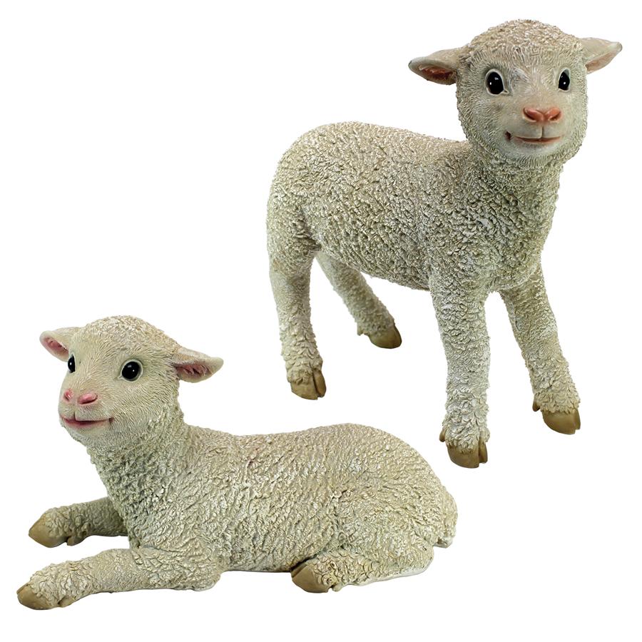 Ramses and Aries Lamb Statues: Set of Two