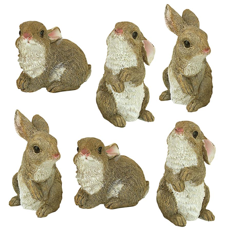 The Bunny Den, Garden Rabbit Statue: Set of Six