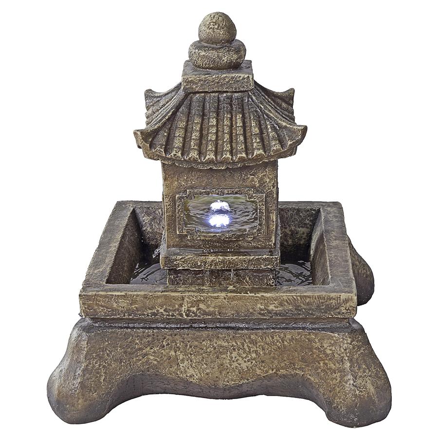 Mokoshi Pagoda Illuminated Garden Fountain