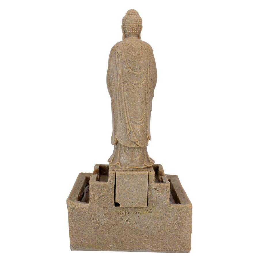 Earth Witness Buddha Illuminated Garden Fountain: Medium