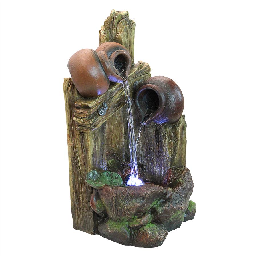 The Cascading Urns of Ravello Illuminated Garden Fountain