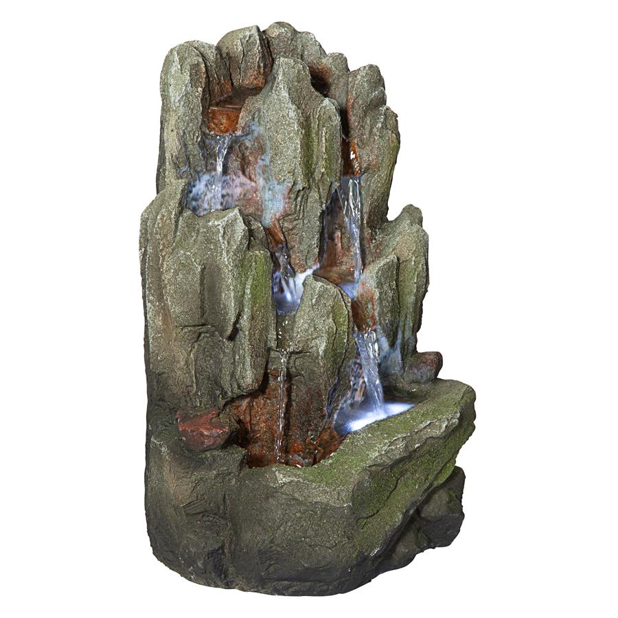 Lost Falls Cascading Waterfall Illuminated Tabletop Fountain