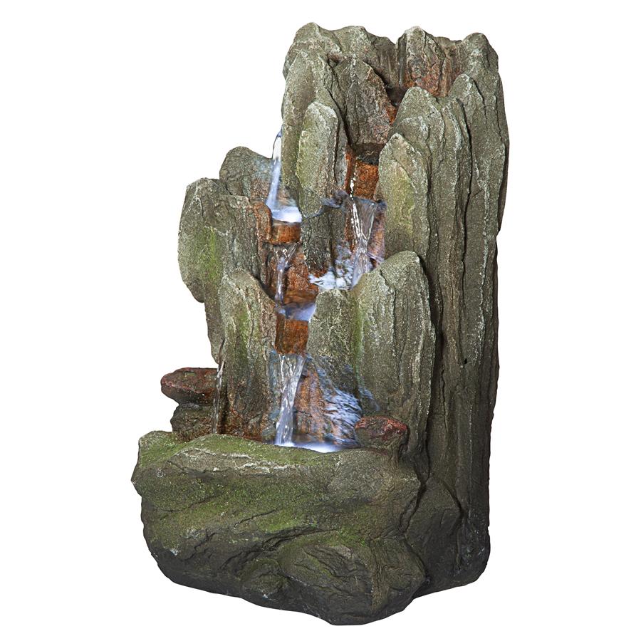 Lost Falls Cascading Waterfall Illuminated Tabletop Fountain