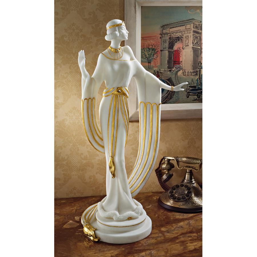 Draped in Gold Art Deco Dancer Statue