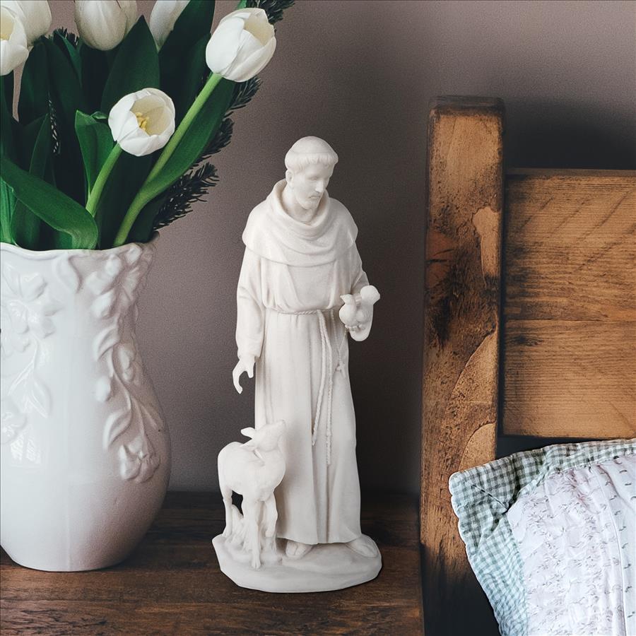 Saint Francis of Assisi, Patron Saint of Animals Marble Resin Statue