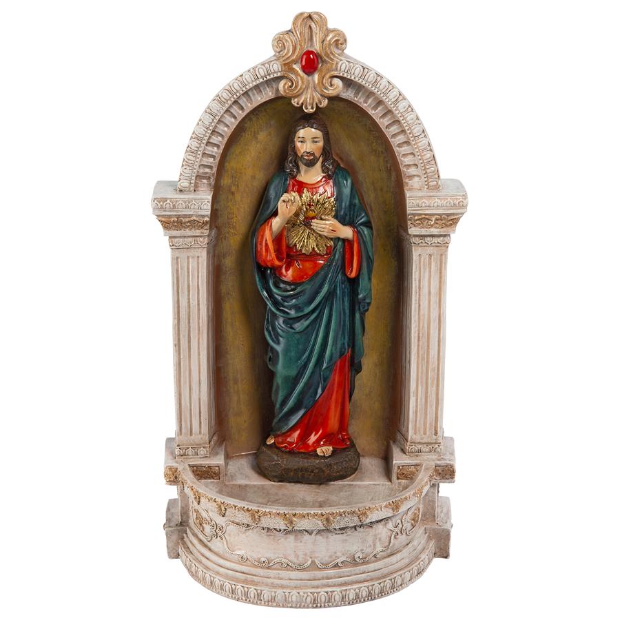 Sacred Heart of Jesus Italian-Style Font Statue