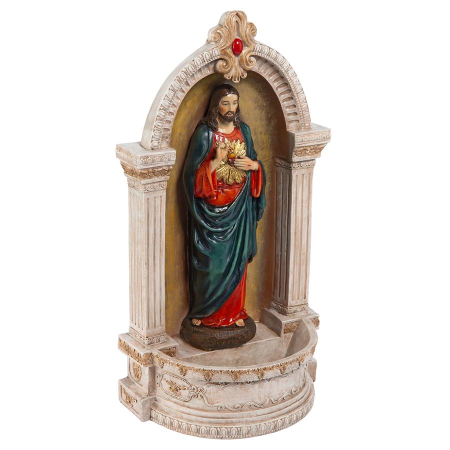 Sacred Heart of Jesus Italian-Style Font Statue