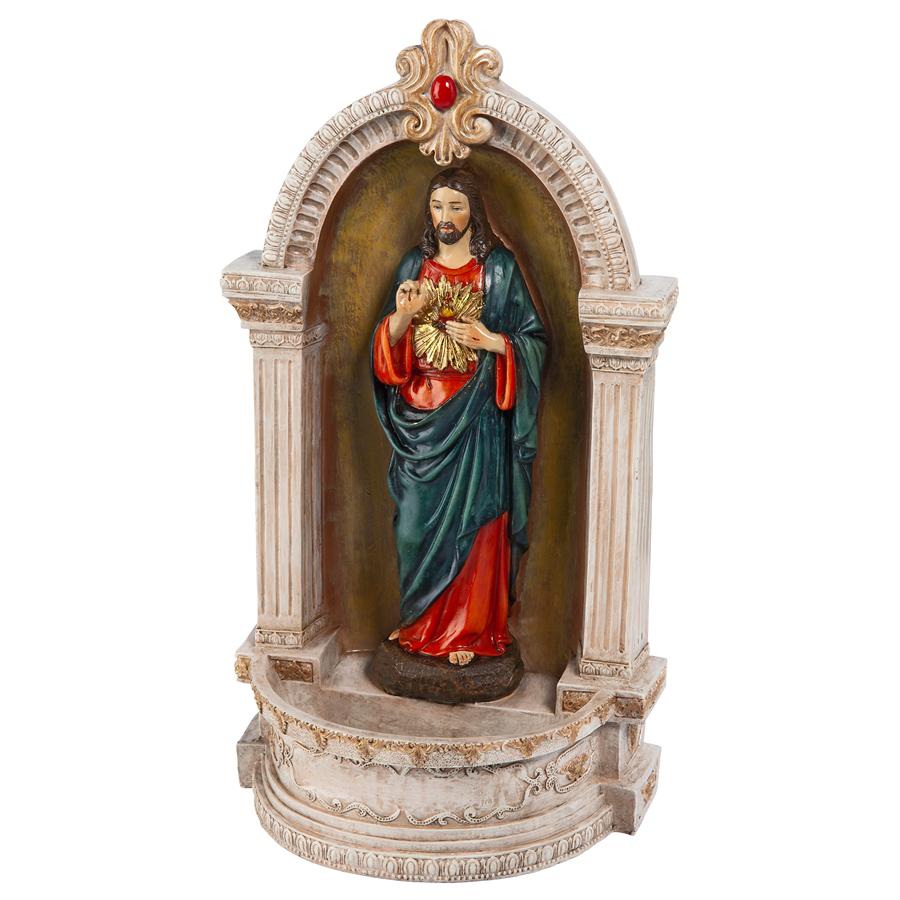 Sacred Heart of Jesus Italian-Style Font Statue