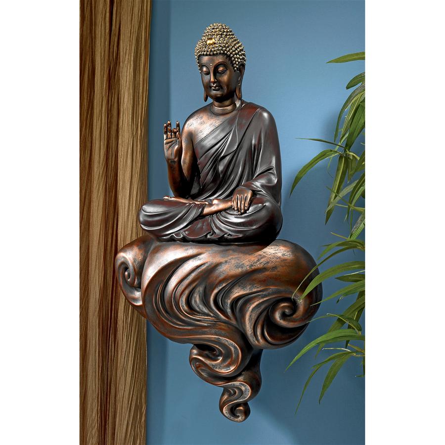 Enlightened Buddha on a Cloud Floating Wall Sculpture
