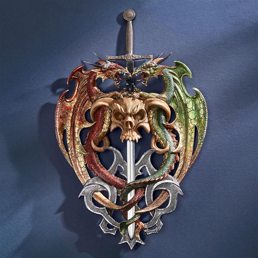 Hell-Bent Dragon Protectors of the Gothic Sword Wall Sculpture