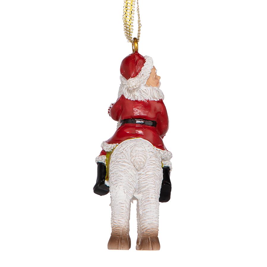 Santa's New Xmas Ride Llama Holiday Ornament: Each