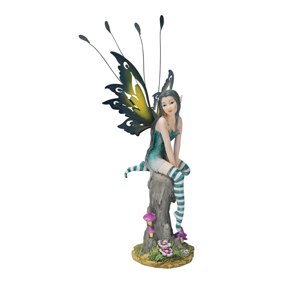 Lochloy House Fairy Statue: Striped Stockings