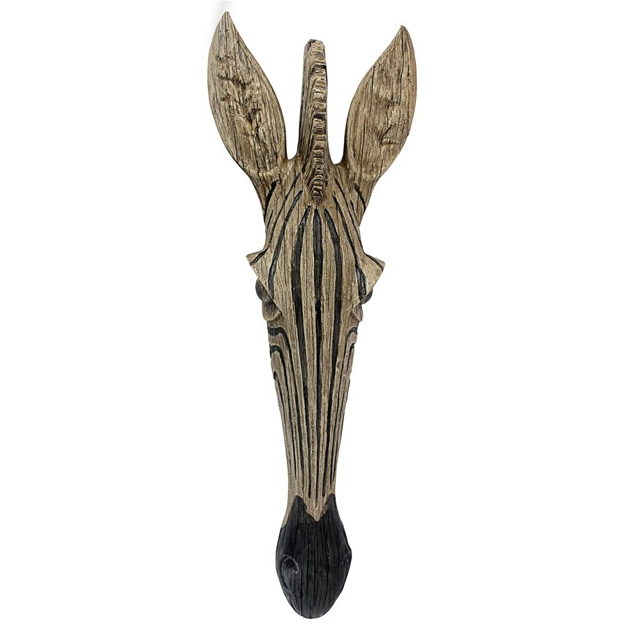 Animal Mask of the Savannah Wall Sculpture: Zebra